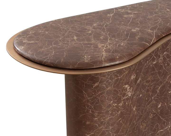 Isola Console Table - Marble Look - Mocha