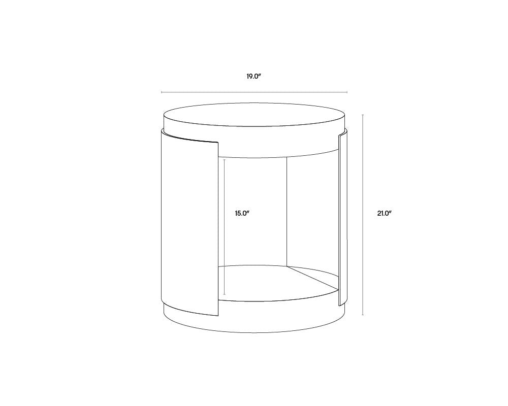 Cavette End Table - Marble Look - Dark Emperador