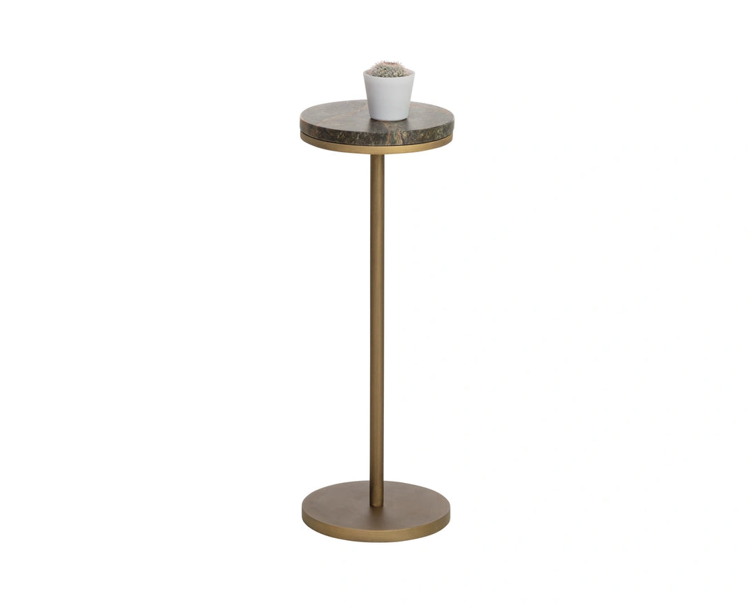 Ivor End Table - Bronze Marble