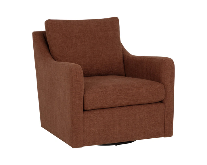 Brianna Swivel Lounge Chair - Rhine Russet