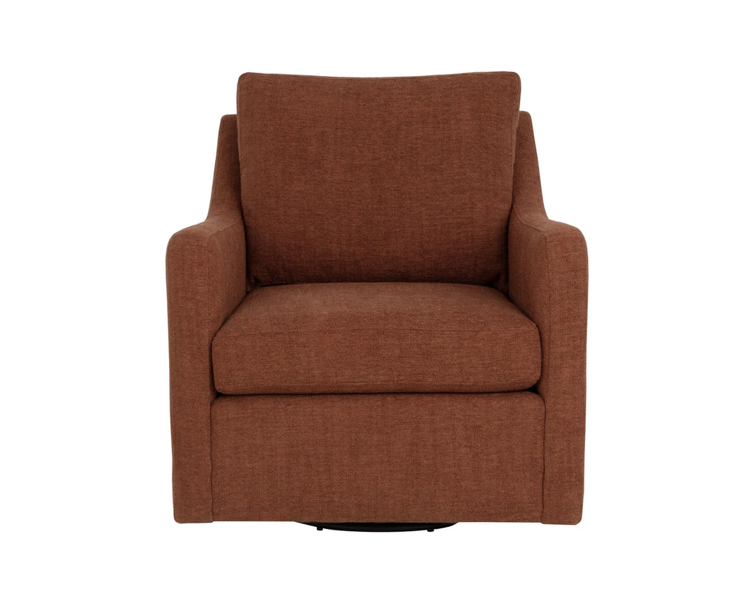 Brianna Swivel Lounge Chair - Rhine Russet