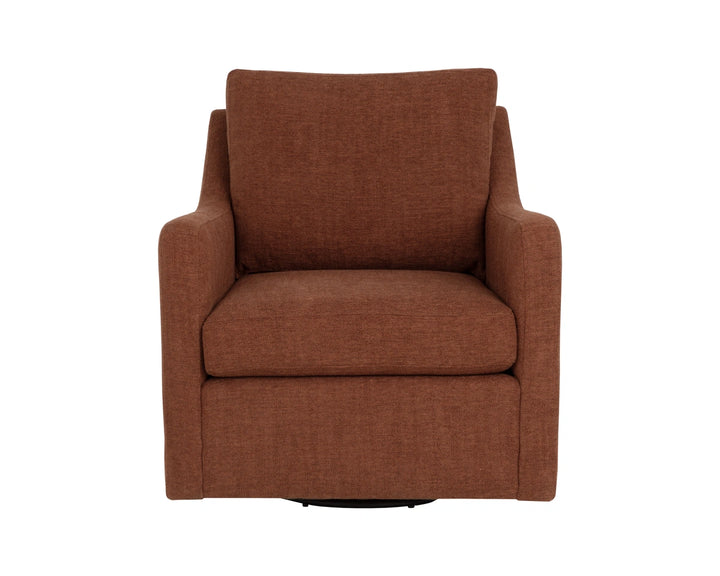 Brianna Swivel Lounge Chair - Rhine Russet