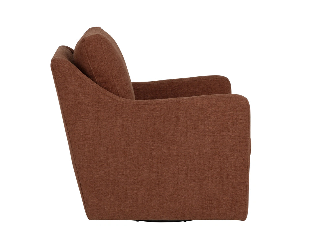 Brianna Swivel Lounge Chair - Rhine Russet