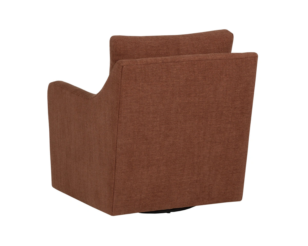 Brianna Swivel Lounge Chair - Rhine Russet