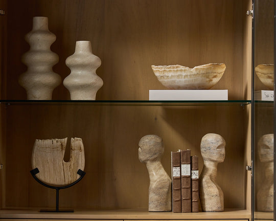 Babylon Vase - Small - Travertine Look - Desert