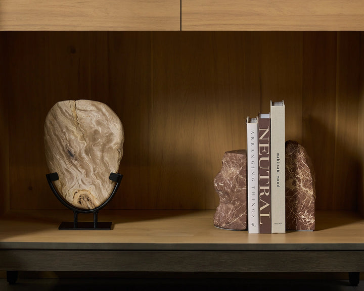 Strata Bookend (Set Of 2) - Marble Look - Mocha