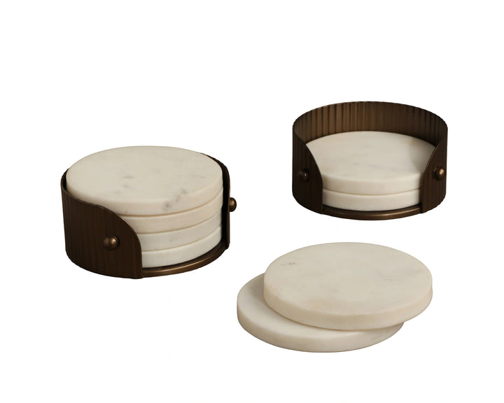 California Coaster Set (Pack Of 4) - White