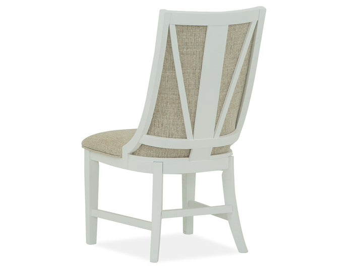 Heron Cove Chalk White And Dovetail Grey Upholstered Host Chair - Set of 2 - D4400-66