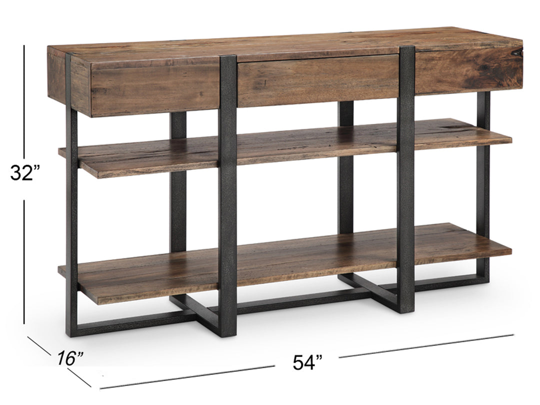 Prescott Rustic Honey And Distressed Iron Rectangular Sofa Table - T4344-73