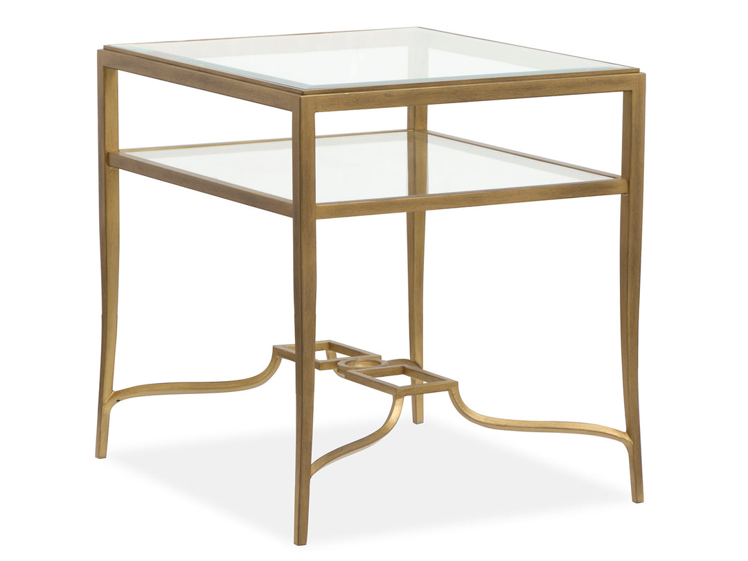 Lorena Burnished Brass Rectangular End Table - T6300-03