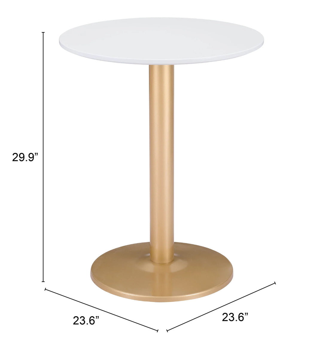 Alto Bistro Table White & Gold - AmericanHomeFurniture