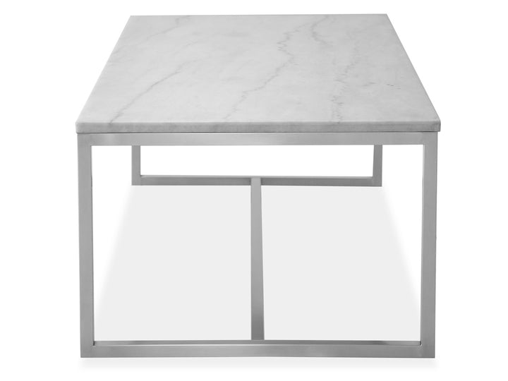 Esme White Marble And Brushed Nickel Rectangular Cocktail Table - T5763-43