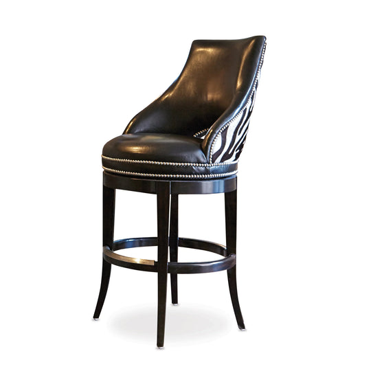 Ambella Home Zebrano Swivel Barstool BAR STOOLS + COUNTER STOOLS