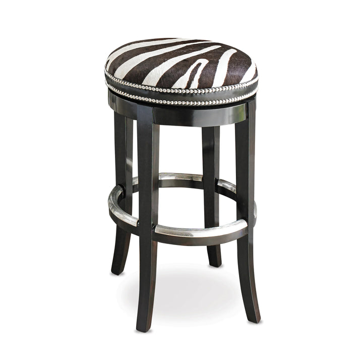 Zebrano Swivel Backless Counter Stool - AmericanHomeFurniture
