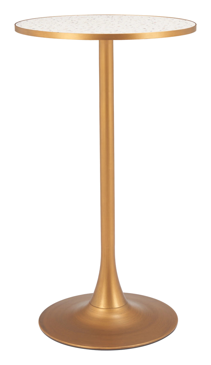 Bite Bar Table Beige & Gold - AmericanHomeFurniture
