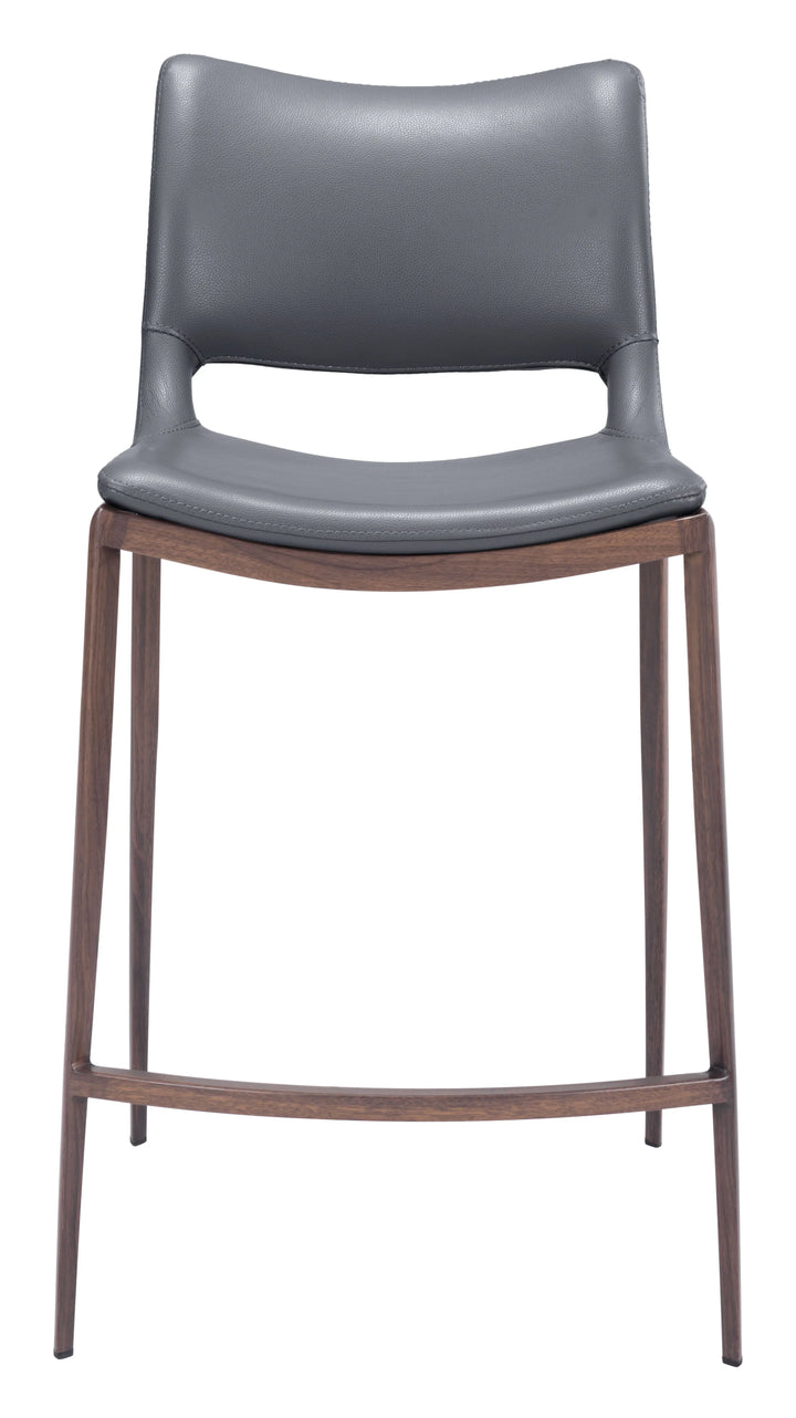 Ace Counter Stool (Set of 2) Dark Gray & Walnut - AmericanHomeFurniture