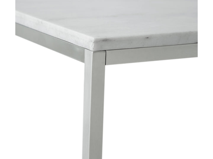 Esme White Marble And Brushed Nickel Rectangular Cocktail Table - T5763-43