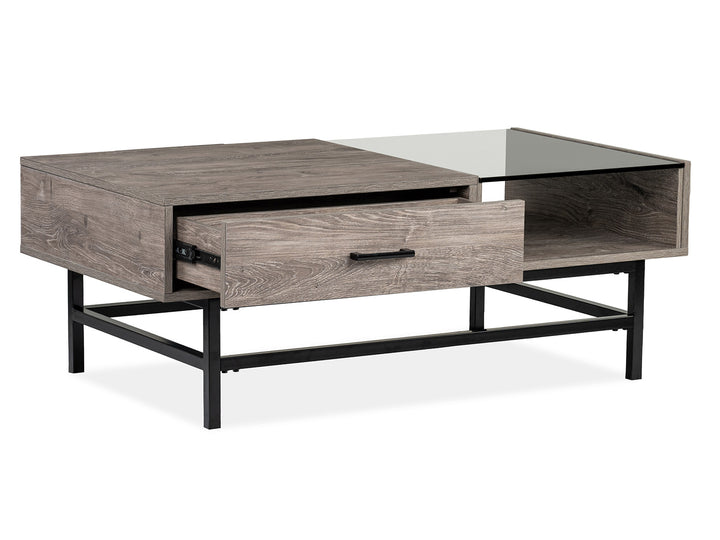 Fenwick Whitetail Brown And Smoke Glass Rectangular Lift Top Cocktail Table - T5962-51