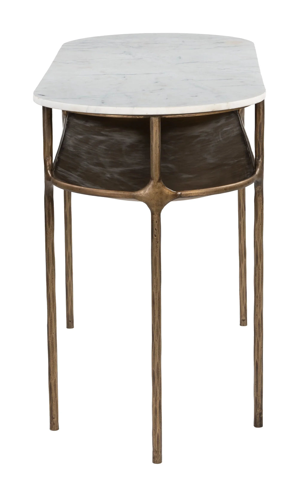 Bild Console Table White & Brass - AmericanHomeFurniture