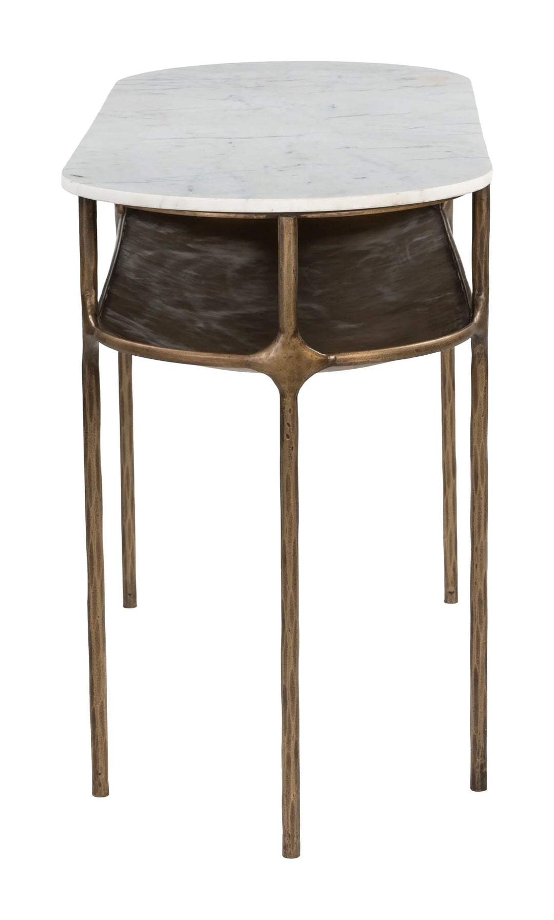 Bild Console Table White & Brass - AmericanHomeFurniture