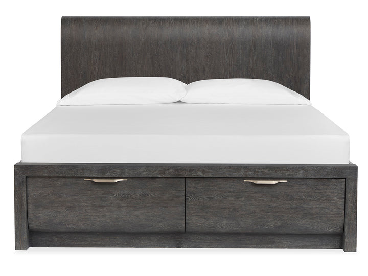 Kinsley Black Heron Queen Panel Storage Bed - B5890-54A