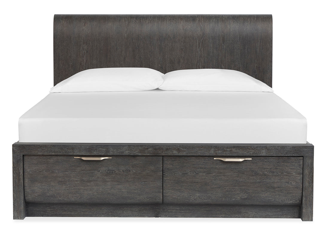 Kinsley Black Heron King Panel Storage Bed - B5890-64A