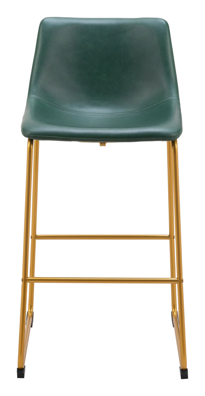 Augusta Barstool (Set of 2) Green & Gold - AmericanHomeFurniture