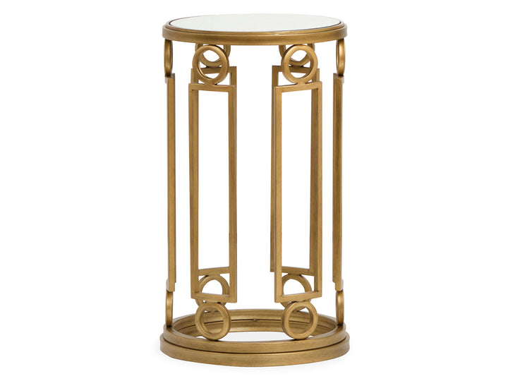 Lorena Burnished Brass Round Accent Table - T6300-35