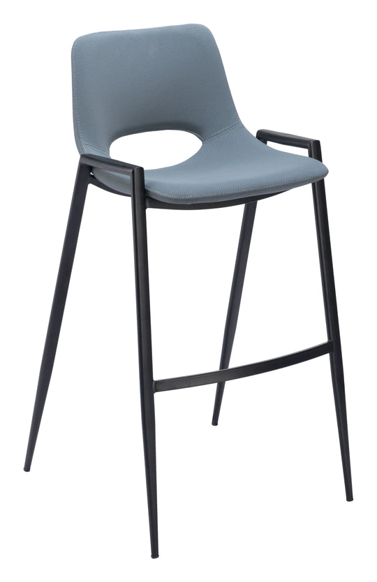 Zuo Desi Barstool (Set of 2) Azure Gray BAR STOOLS + COUNTER STOOLS