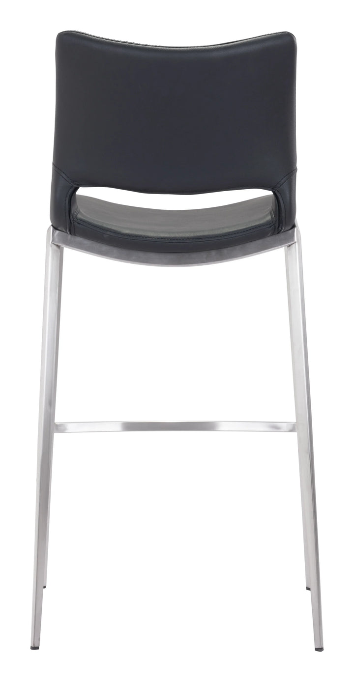 Ace Barstool (Set of 2) Black & Silver - AmericanHomeFurniture