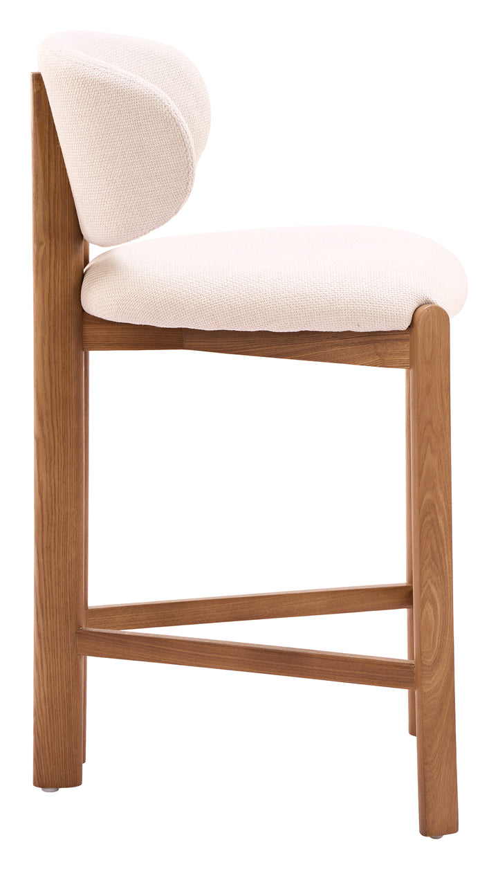 Rosetta Counter Stool (Set of 2) Beige & Walnut - 111219