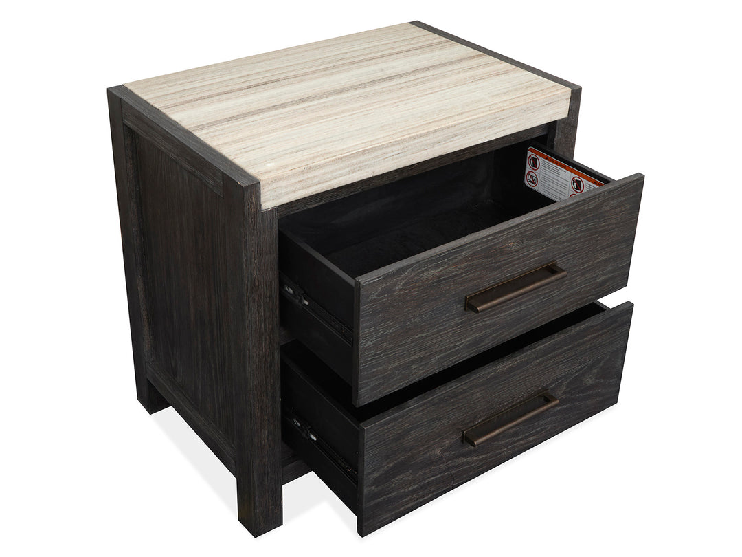 Plum Creek Ravenwood Black Drawer Nightstand - B5990-01