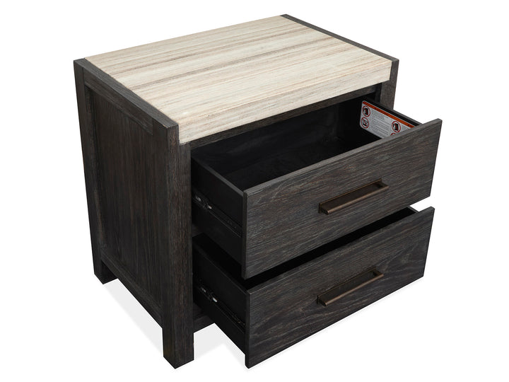 Plum Creek Ravenwood Black Drawer Nightstand - B5990-01