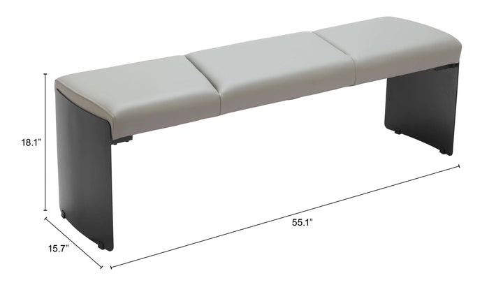Mur Bench Gray - AmericanHomeFurniture