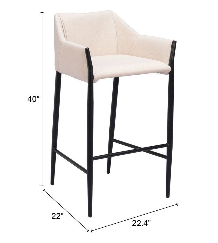 Andover Barstool Beige - AmericanHomeFurniture