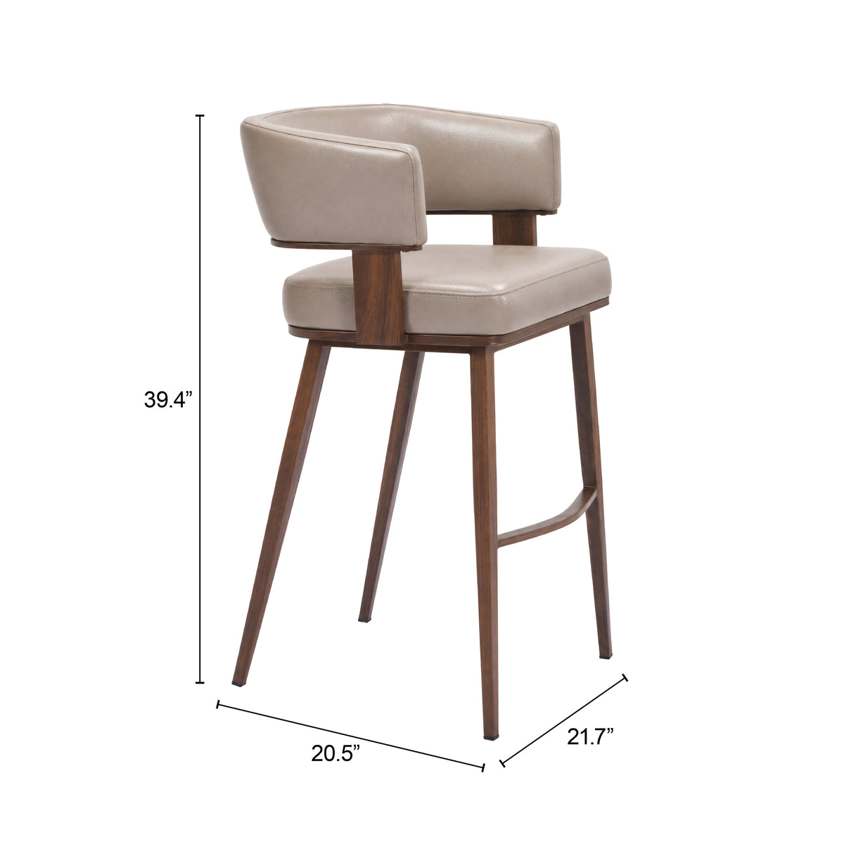 Poise Barstool Brown & Walnut - 111395