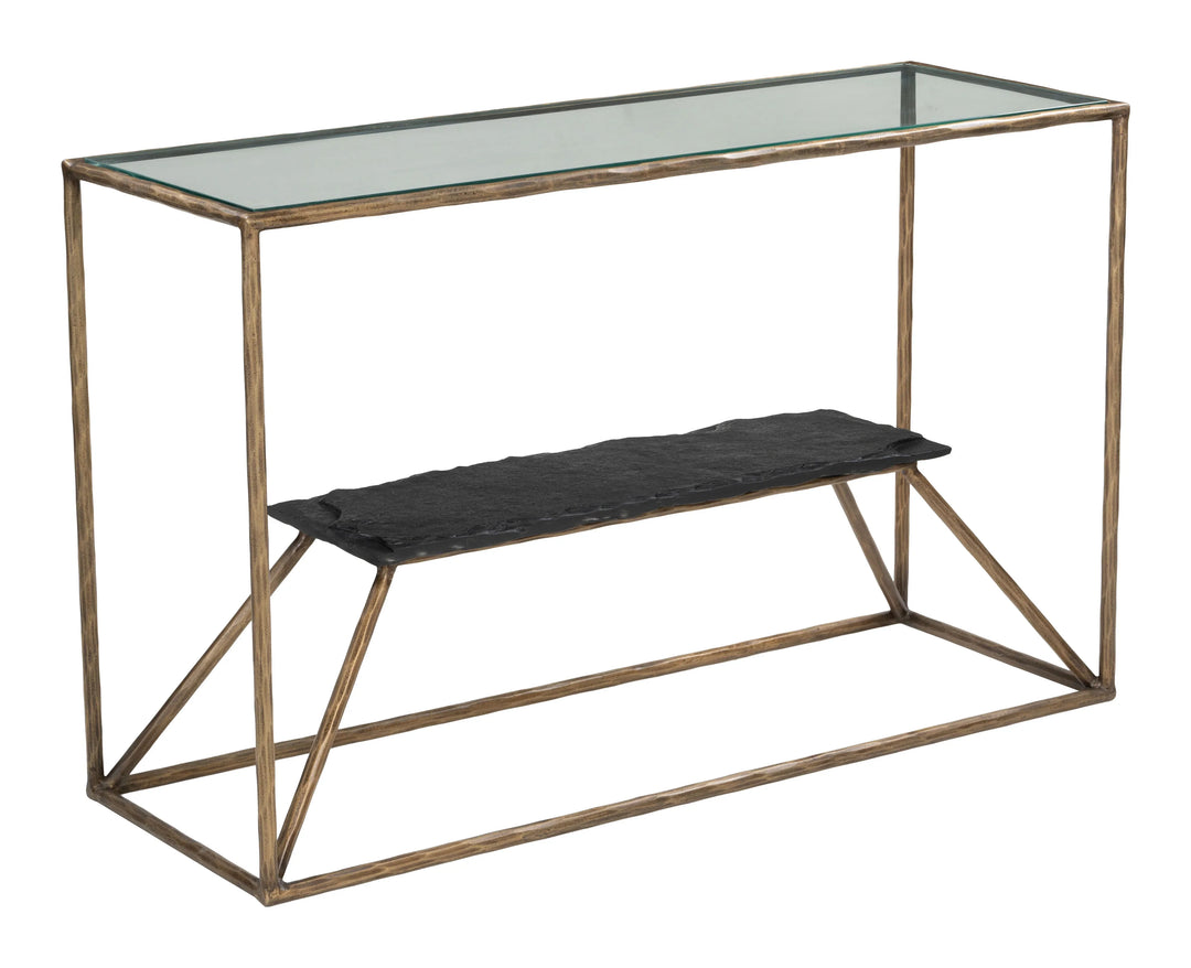 Ranol Console Table Brass - AmericanHomeFurniture