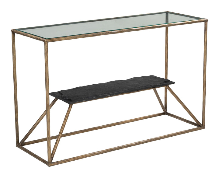 Ranol Console Table Brass - AmericanHomeFurniture