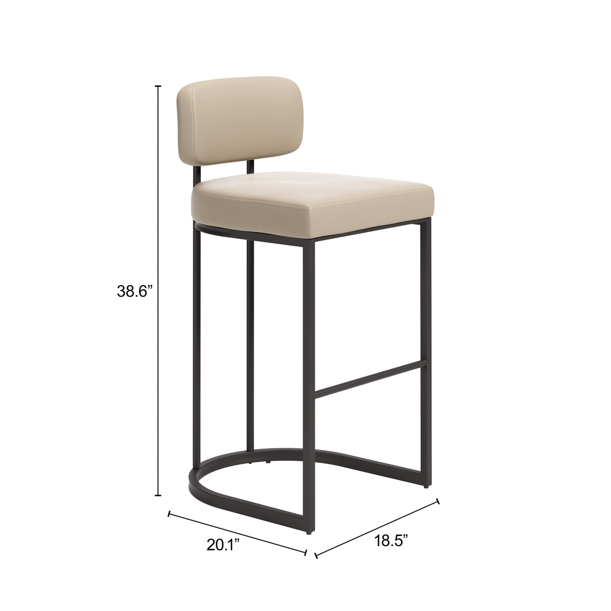 Velar Barstool (Set of 2) Beige & Gray - 111184