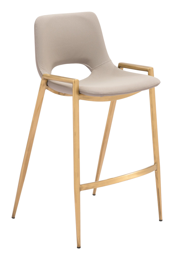 Desi Counter Stool (Set of 2) Beige & Gold - AmericanHomeFurniture