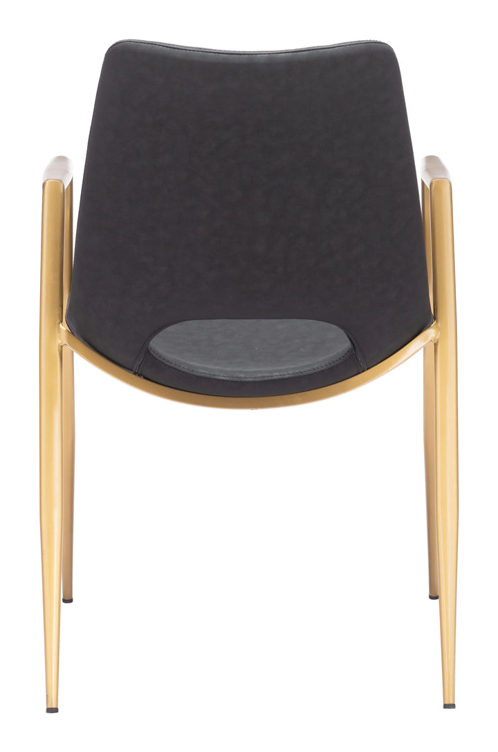 Desi Dining Chair (Set of 2) Black & Gold - AmericanHomeFurniture