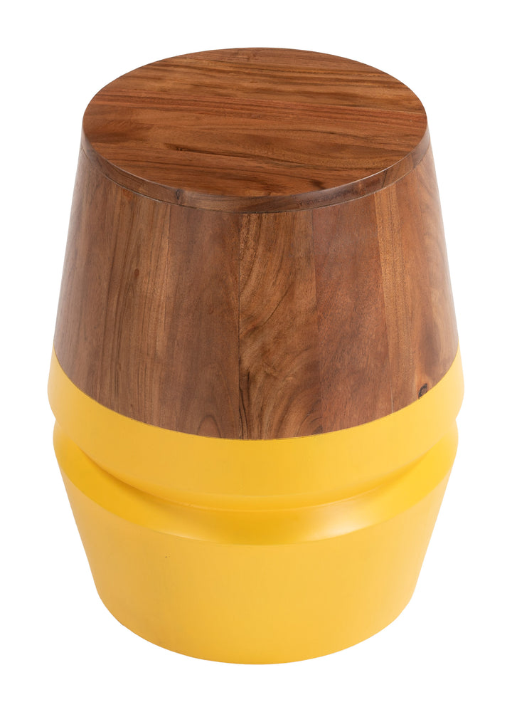 Tornos Side Table Walnut & Yellow