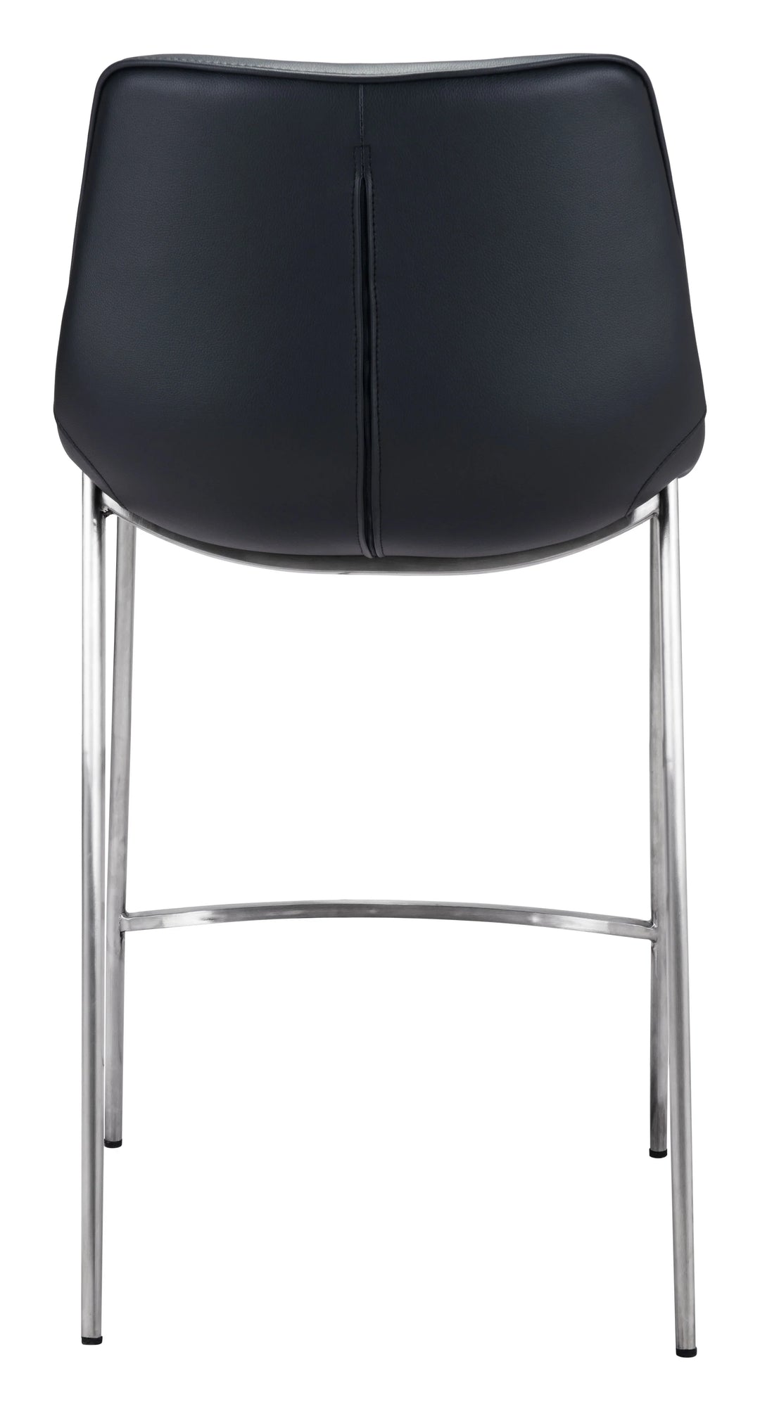 Magnus Counter Stool (Set of 2) Black & Silver - AmericanHomeFurniture