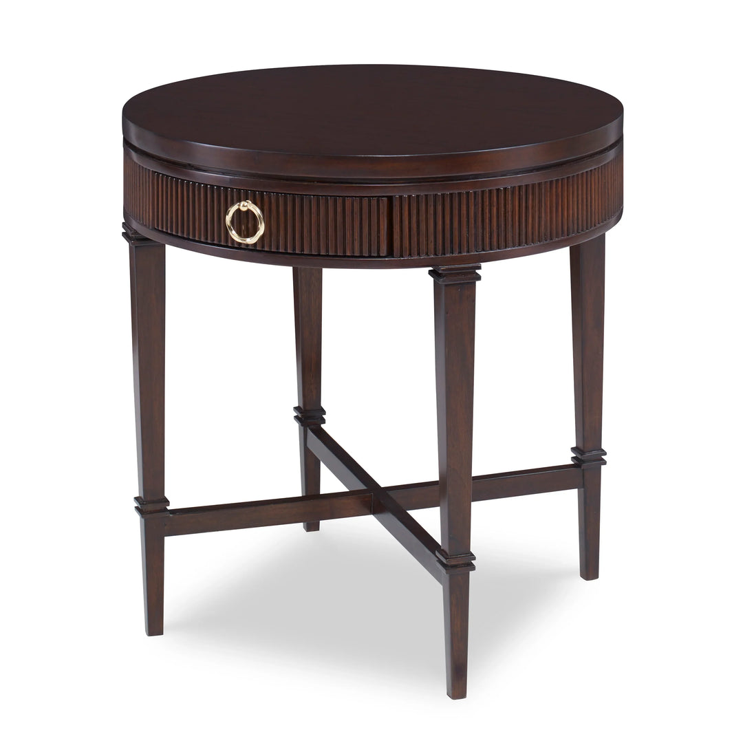 Reeded Side Table - Round - AmericanHomeFurniture
