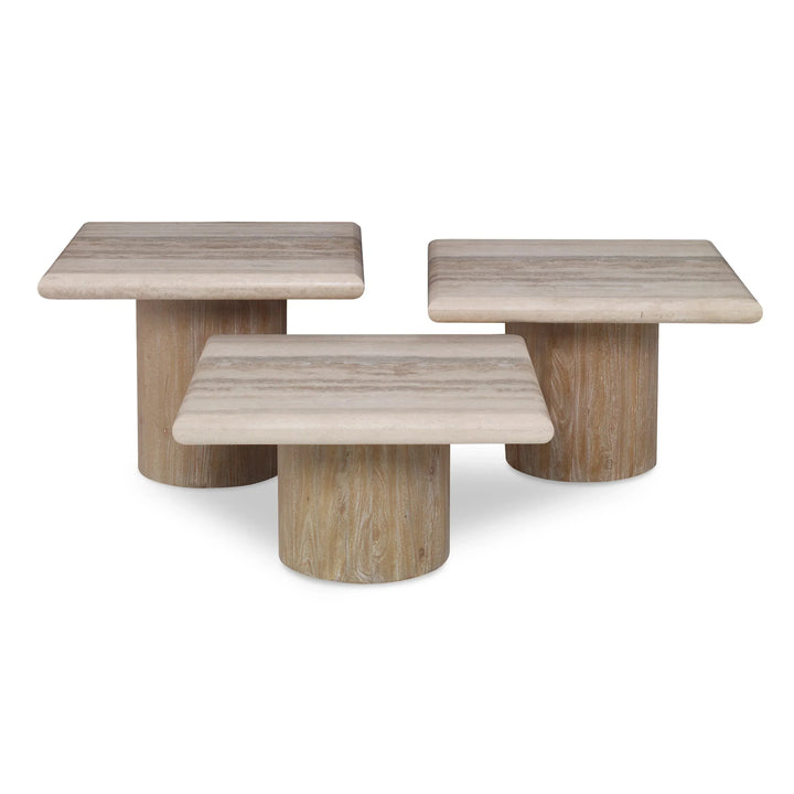 Petros Travertine Table - Set of 3 - AmericanHomeFurniture