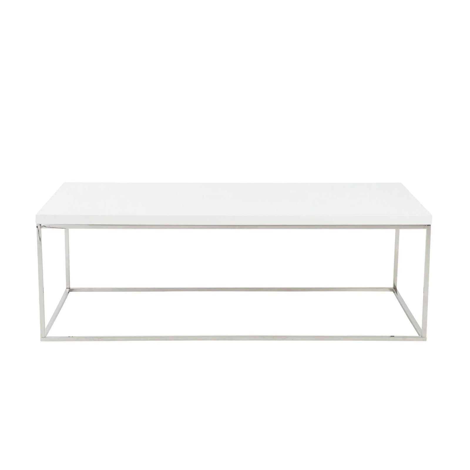 Euro Style Teresa Rectangle Coffee Table with Polished Stainless Steel Base COFFEE TABLES