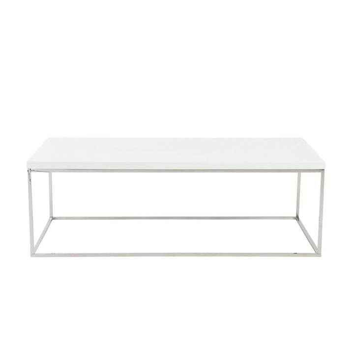 Teresa Rectangle Coffee Table with Polished Stainless Steel Base