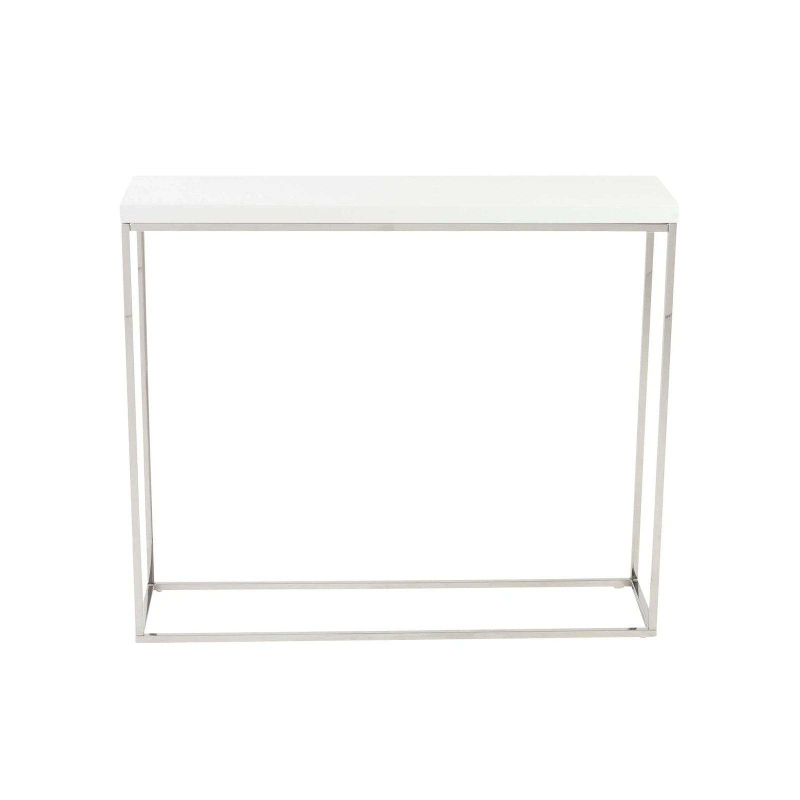 Euro Style Teresa Console Table Lacquer with Polished Stainless Steel Frame CONSOLE TABLES