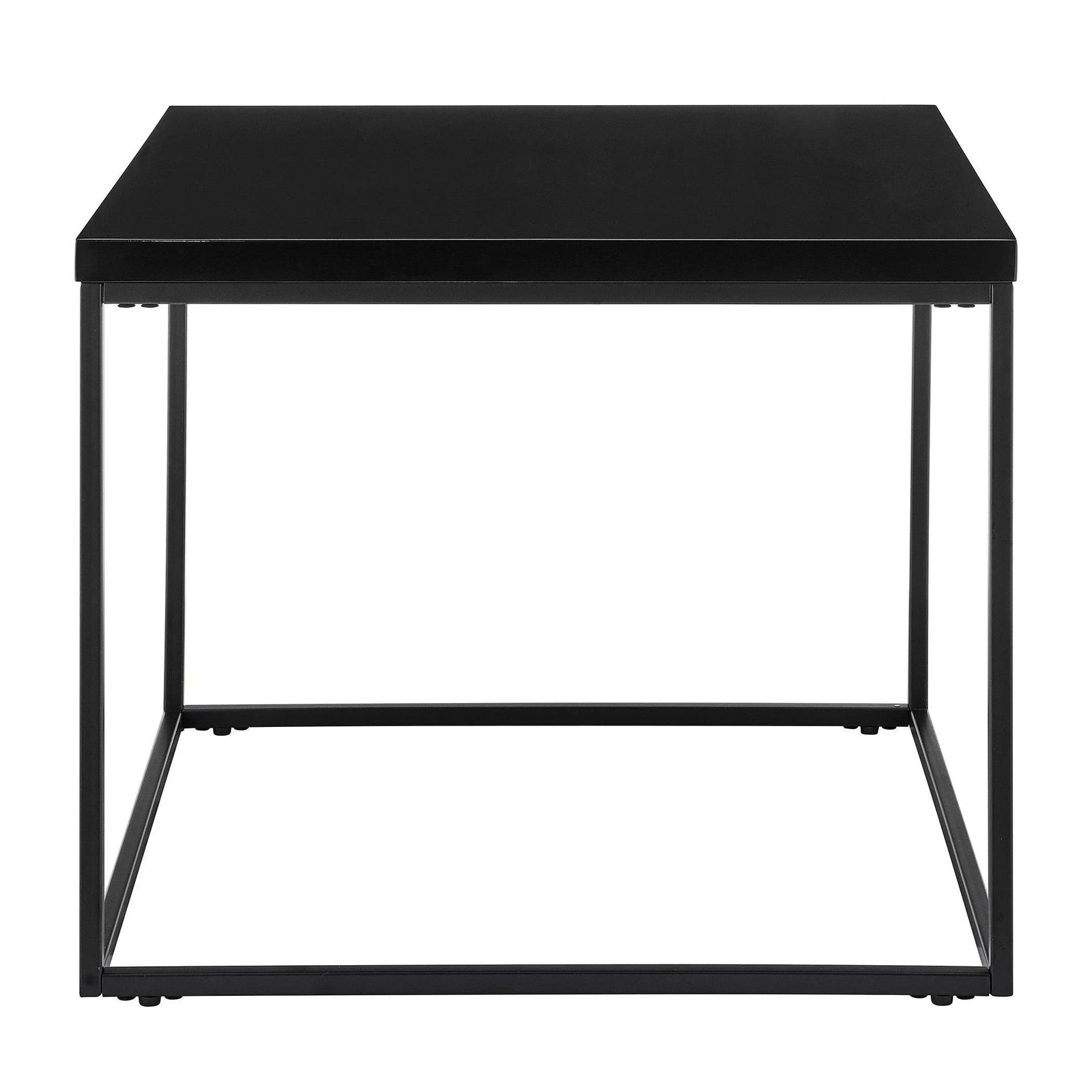 Euro Style Teresa Side Table in High Gloss Black with Matte Black Base ACCENT TABLES