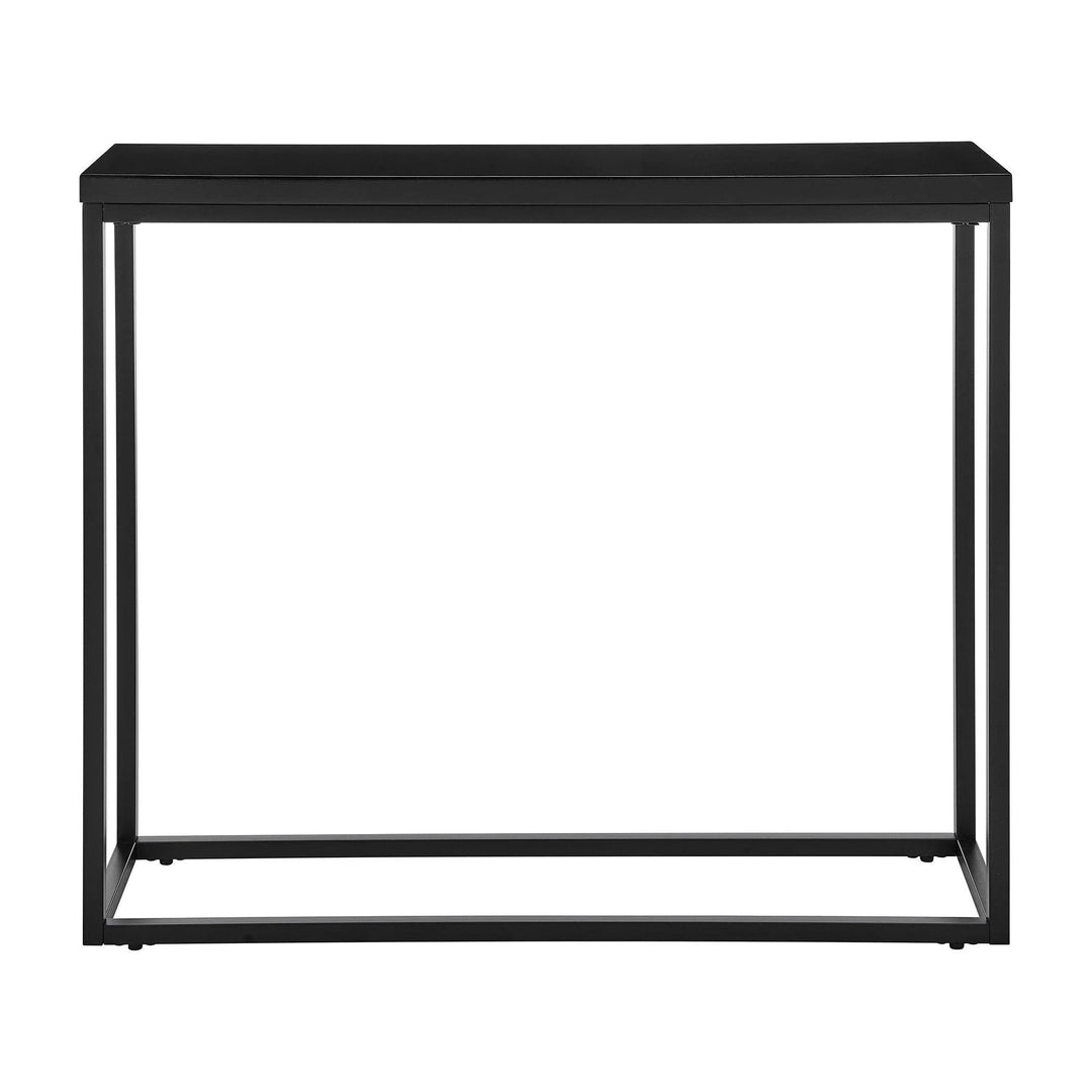 TERESA CONSOLE TABLE IN HIGH GLOSS BLACK WITH MATTE BLACK BASE